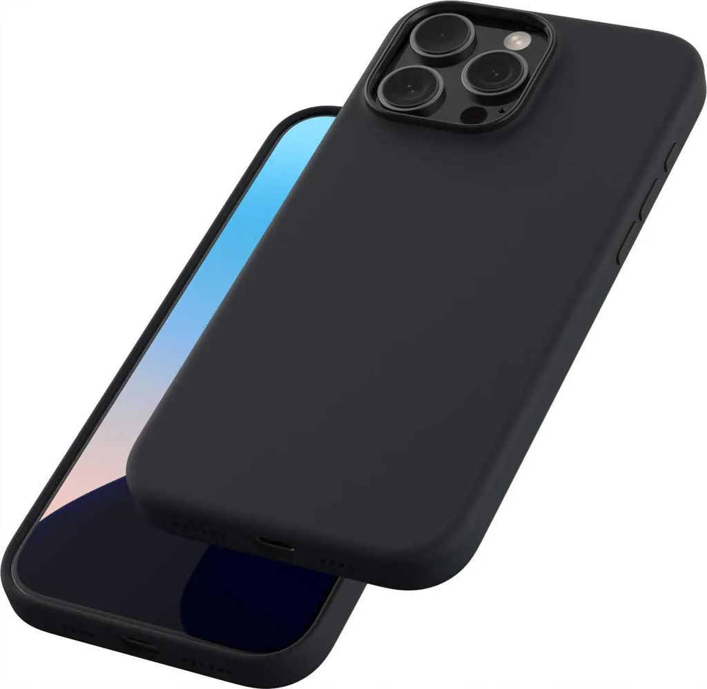 Coque iPhone 16 Pro Max Noir SPACECASE Pure Mag Silicone Anti-Choc - 6