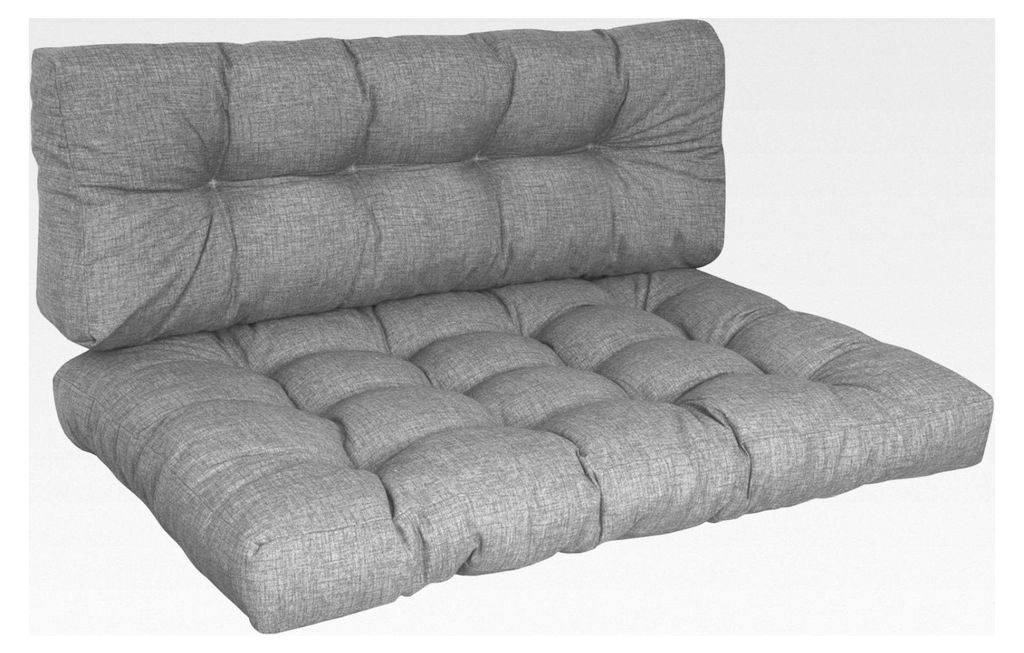KETTtex Palettenkissen 2-teiliges Set Grau - 120 x 80 cm