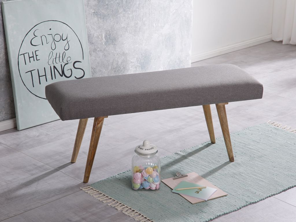 Salim / masívne drevo lavica sivá 117x51x38 cm v retro Obrázok produktu 4