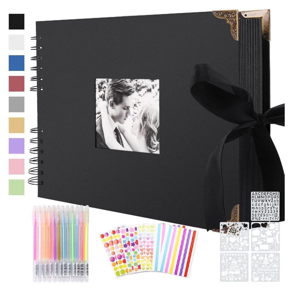 Fotoalbum Scrapbook DIY Set Black 80 Pages Glue-in Obrázek produktu 