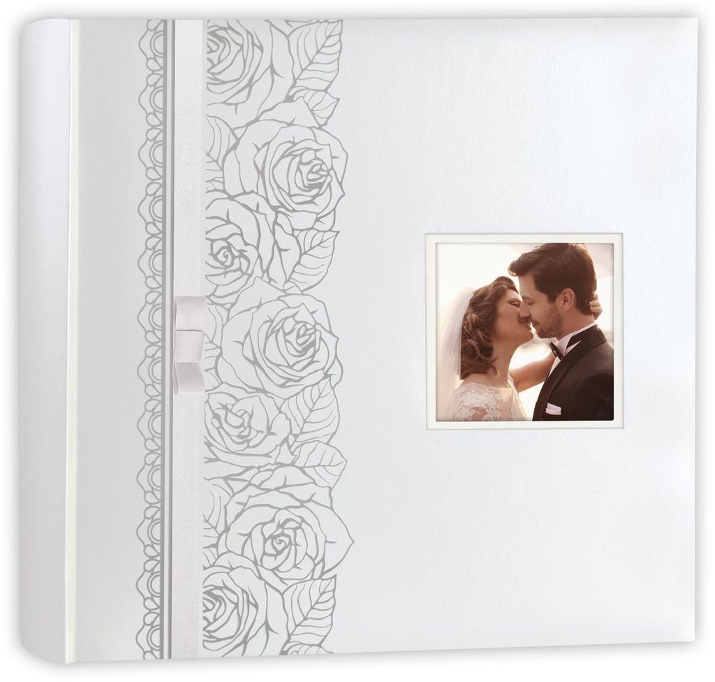 ZEP Fotoalbum Hochzeit Margaret weiß 32x32 cm 100 Seiten Rosenmotiv