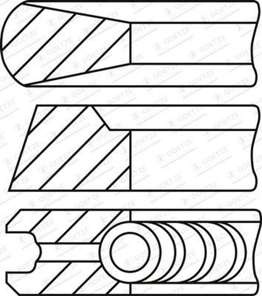 Segments de piston GOETZE 08-447600-00 stop consommation huile moteur