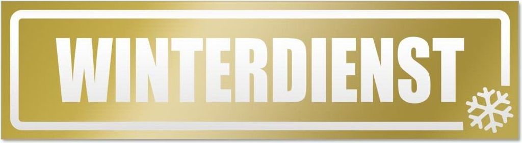 Kiwistar Winterdienst Schneeflocke invertiert Magnetschild Schild magnetisch - 20cm Gold - Magnetfolie für Auto PKW Kfz