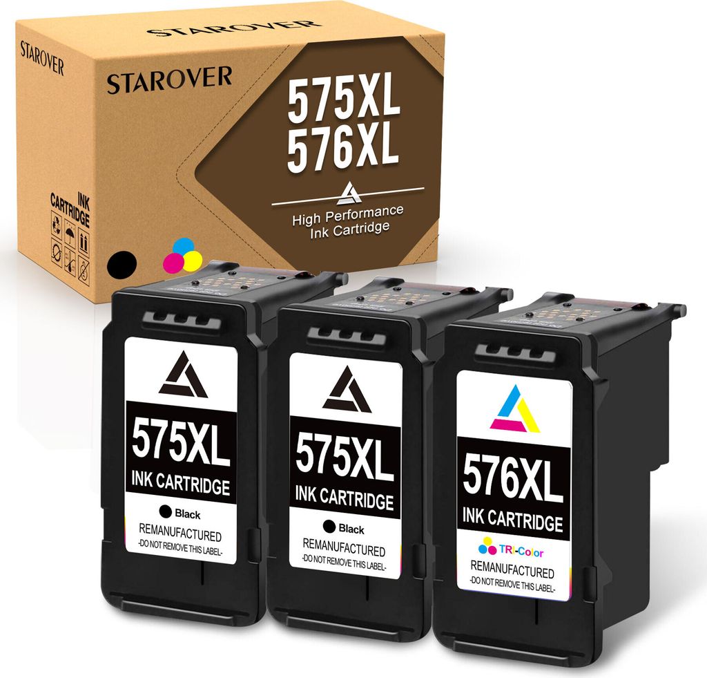 STAROVER 3er für CANON PG-575 576 XXL Patronen Tintenpatrone für Pixma TR4750i TR4751i TS3550i TS3551i