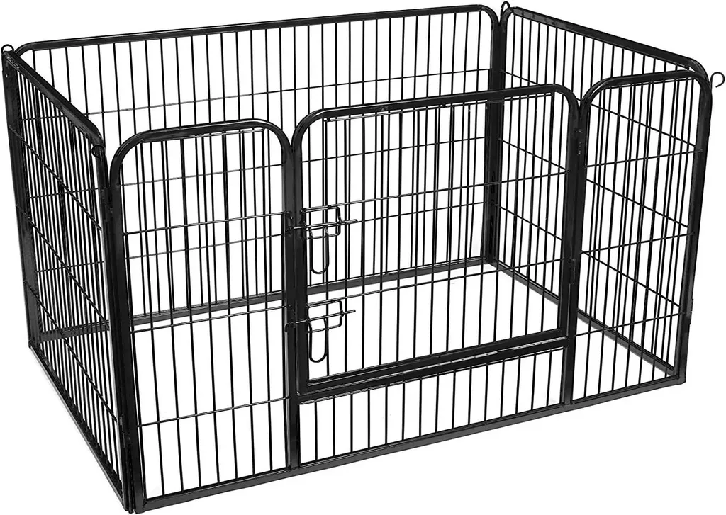 Enclos Intérieur pour Éducation Chiots - Parc de Jeu 122x80 cm Noir Mat