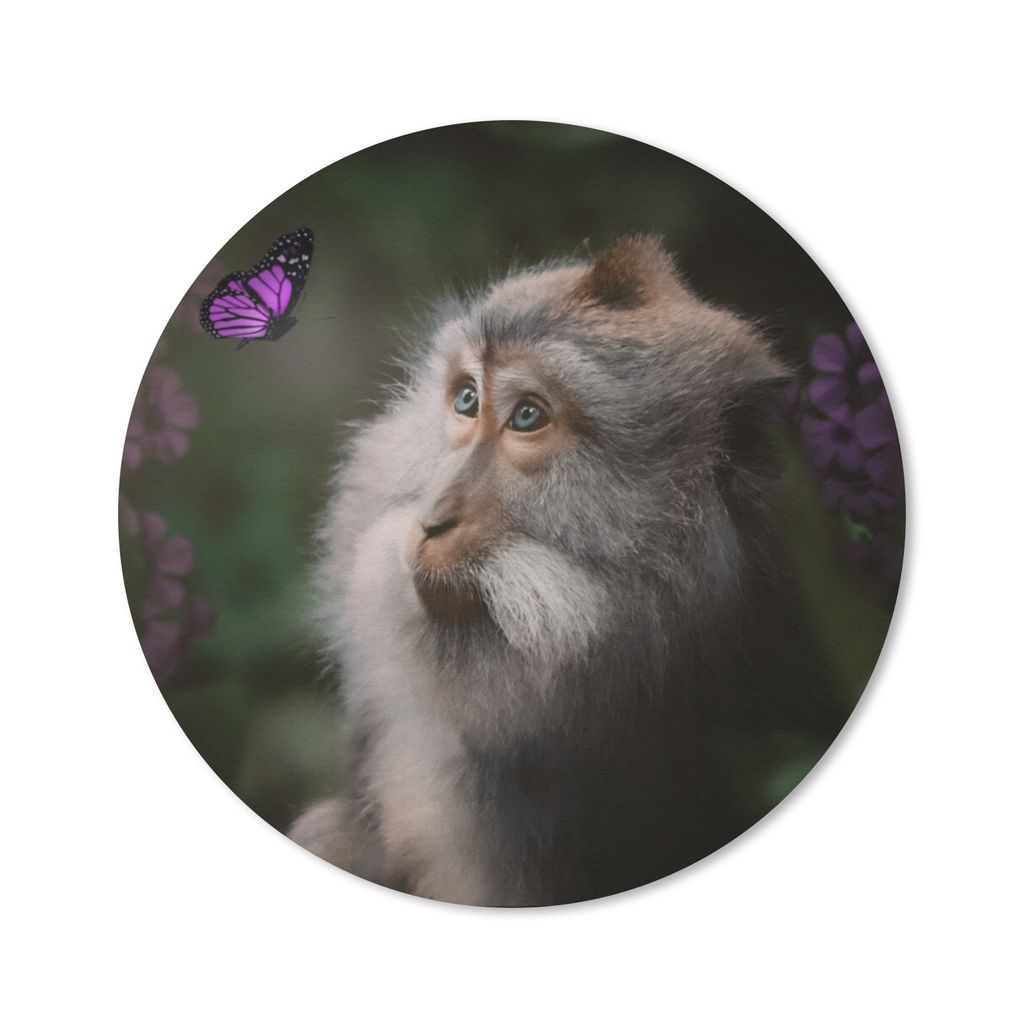 MuchoWow Mauspad Mousepad Schmetterling - Tiere - Affe 20x20 cm - Mousepads - Maus Mat - Pad - Mausunterlage - Schreibtischmatte