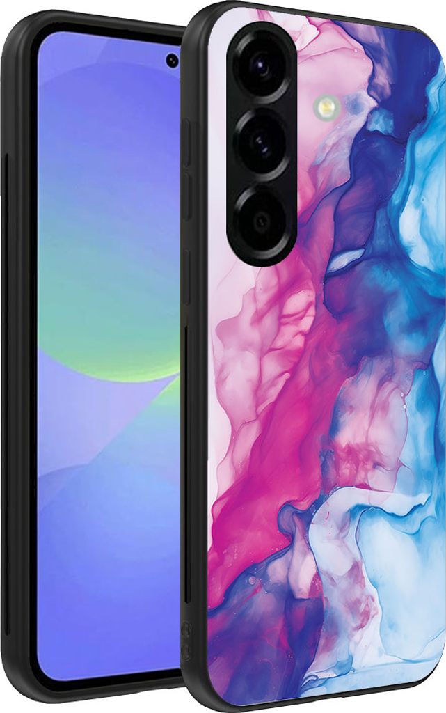 Smartphonica Telefon Fall geeignet für Samsung Galaxy A36 mit rosa blau Marmor Print - TPU Backcover Fall Rose blau Marmor Design