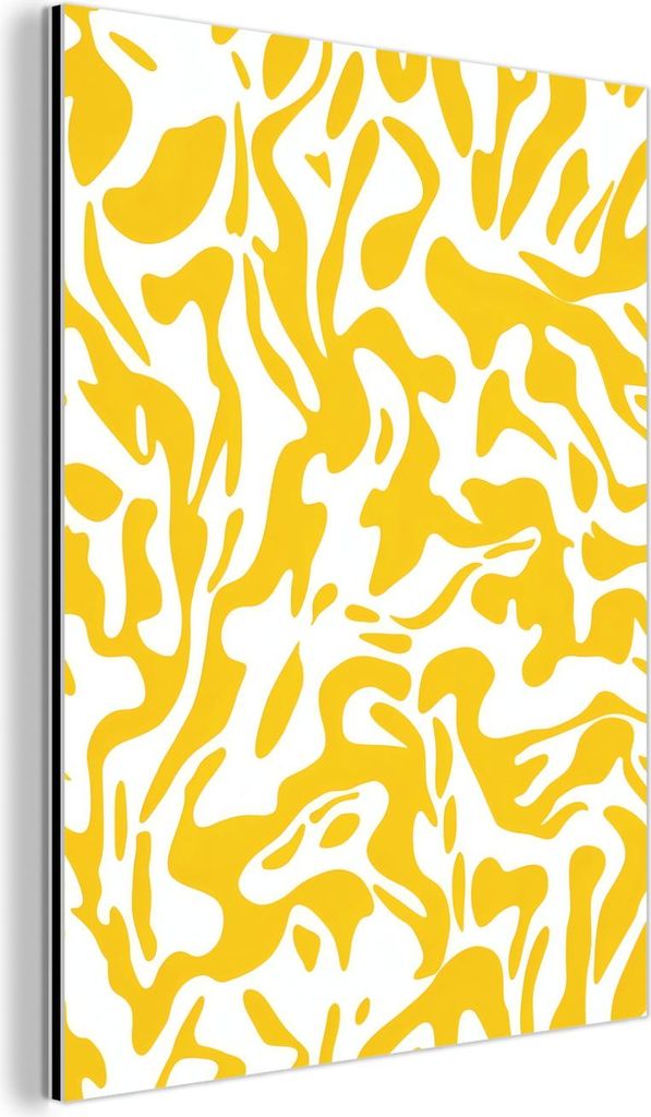 MuchoWow Wanddekoration Metall Metallbild Wandkunst 90x120 cm Formen - Weiß - Abstrakt MuchoWow Aluminium Gemälde - Industrial