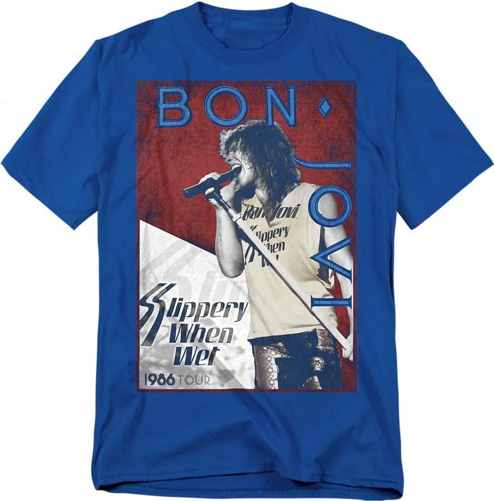 Bon Jovi - "86 Tour" T-Shirt für Herren/Damen Uni TV20677 (S) (Königsblau)
