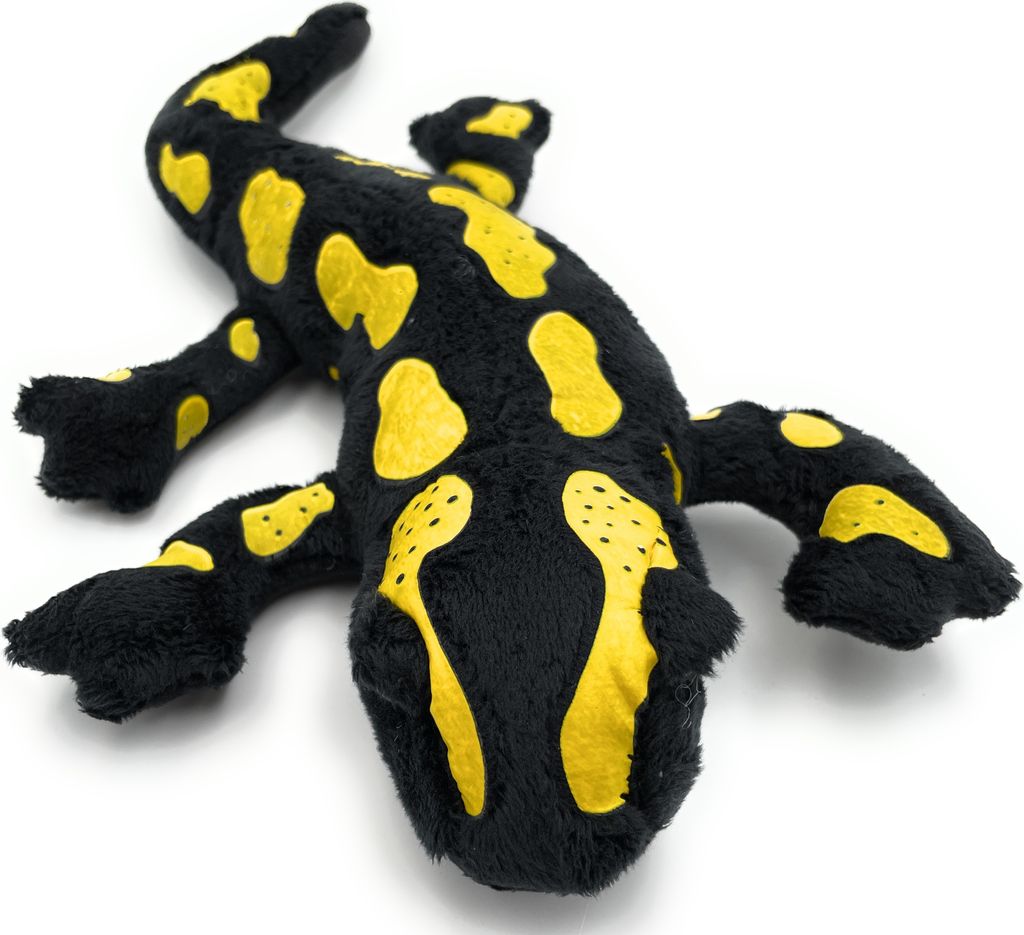 Onwomania Plüschtier Kuscheltier Stoff Tier Feuersalamander Salamander Rägemööl 29cm Schwarz