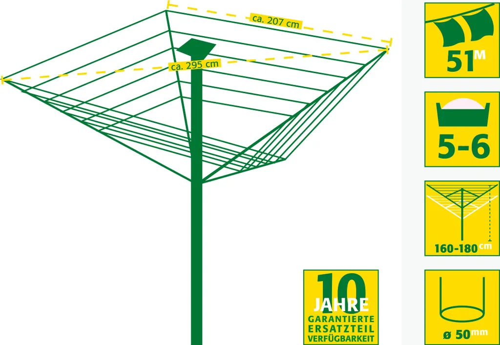 Séchoir Parapluie Novaplus 600 Lift : Tension des Fils Automatique - 6