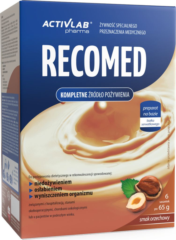 Activlab RECOMED 6 x 65 g (Beutel), Lebensmittel für besondere medizinische Zwecke, eine vollwertige Nahrungsquelle - Nussbaum