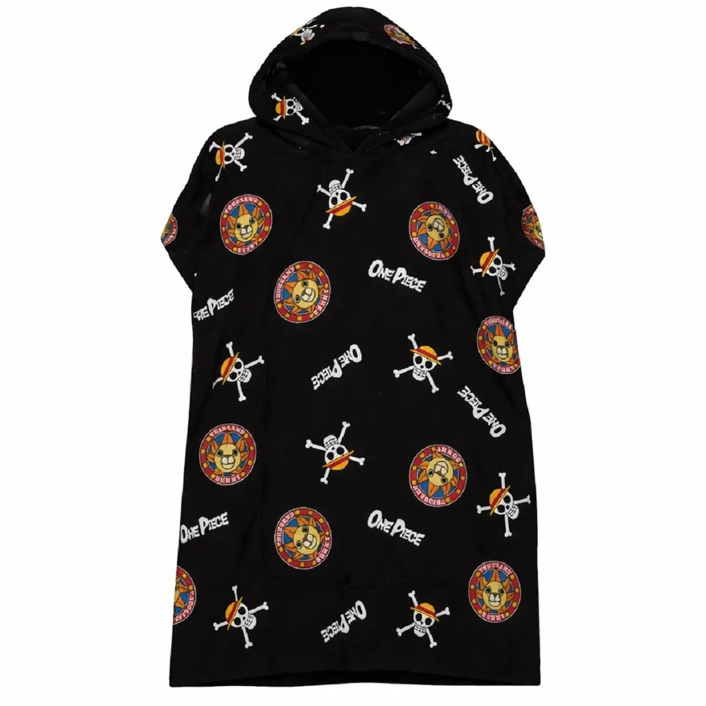 Poncho Noir One Piece Polyester à Capuche - Modèle Léger Tailles XS-L