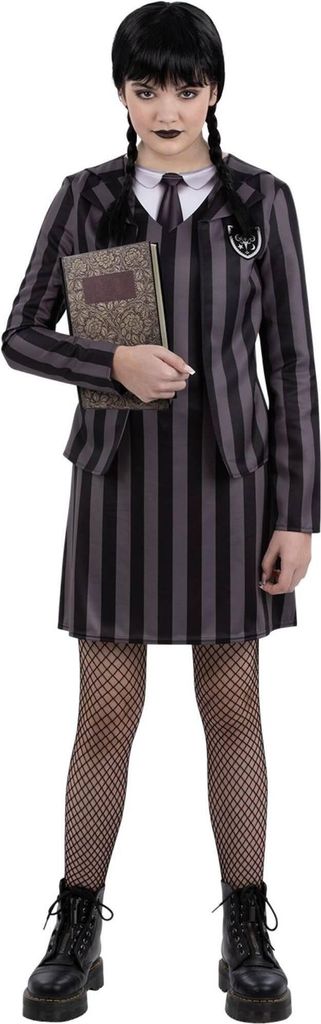 Smiffys - Kostüm Set für Mädchen - Schule SM2218 (128-134) (Schwarz/Grün/Grau)