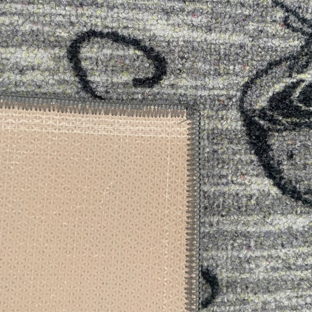 Küchenläufer grau mit Gelrücken und Schriftzug in schwarz Produktbild 5