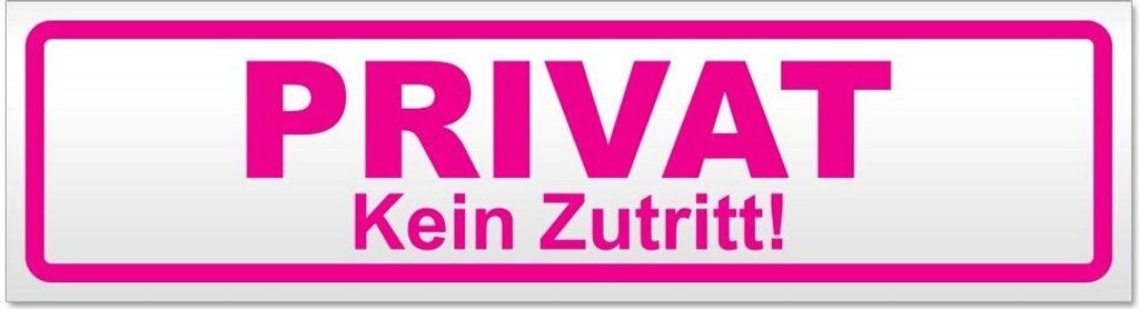 Kiwistar - Autoaufkleber - Pink - 30 x 8 cm - PRIVAT Kein Zutritt - Hinweis Aufkleber Sticker für Auto, Kfz, Fahrrad, PKW, LKW
