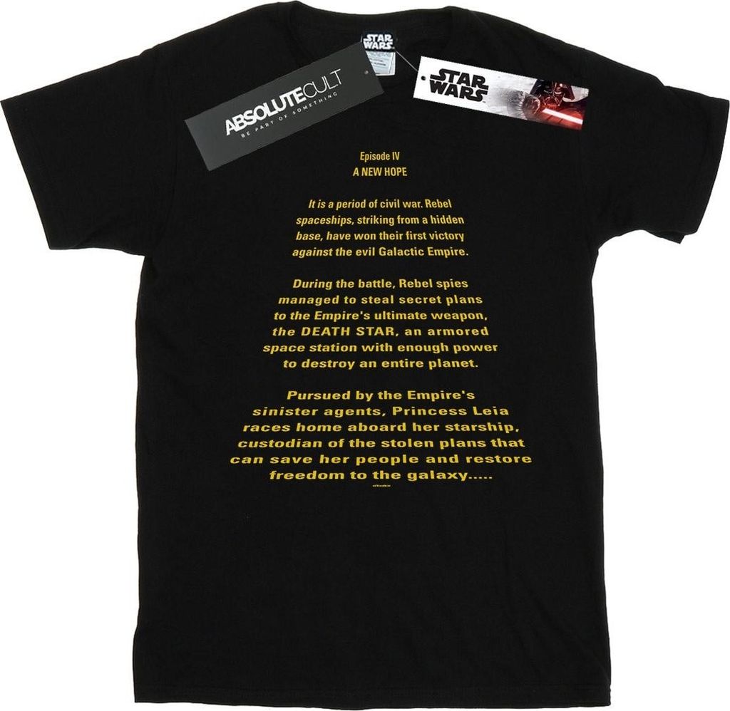 Star Wars - "A New Hope Opening Crawl" T-Shirt für Herren BI46538 (XL) (Schwarz)