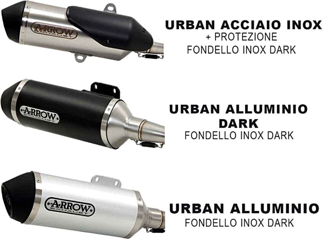Marmitta slip-on ARROW urban alluminio scuro e fondello per Immagine del prodotto 
