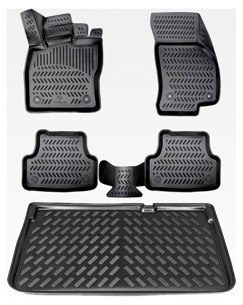 3D Gummimatten- und Kofferraumwanne-Set für Renault Captur 1 2013-2019 (oberer Ladeboden) | Fußmatten | Kofferraummatte | Zubehör