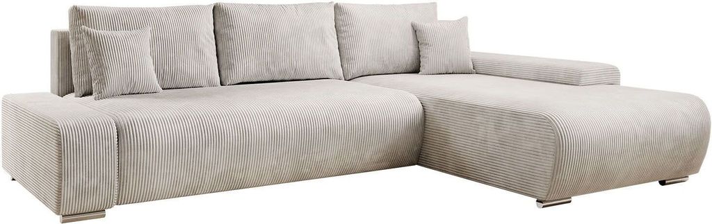 Juskys Sofa Iseo Rechts - L Form, Schlaffunktion, Stoff, Produktbild 