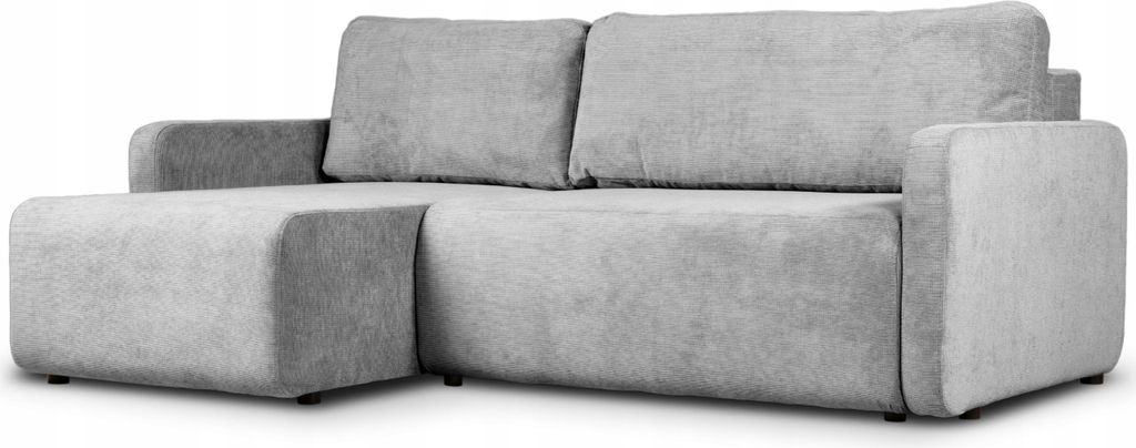 Ecksofa - Mit Schlaffunktion und Bettkasten - L-Form - Links - Grau - 222 x 96 x 148 cm - Schlafsofa - Modernes Sofa - CUBE