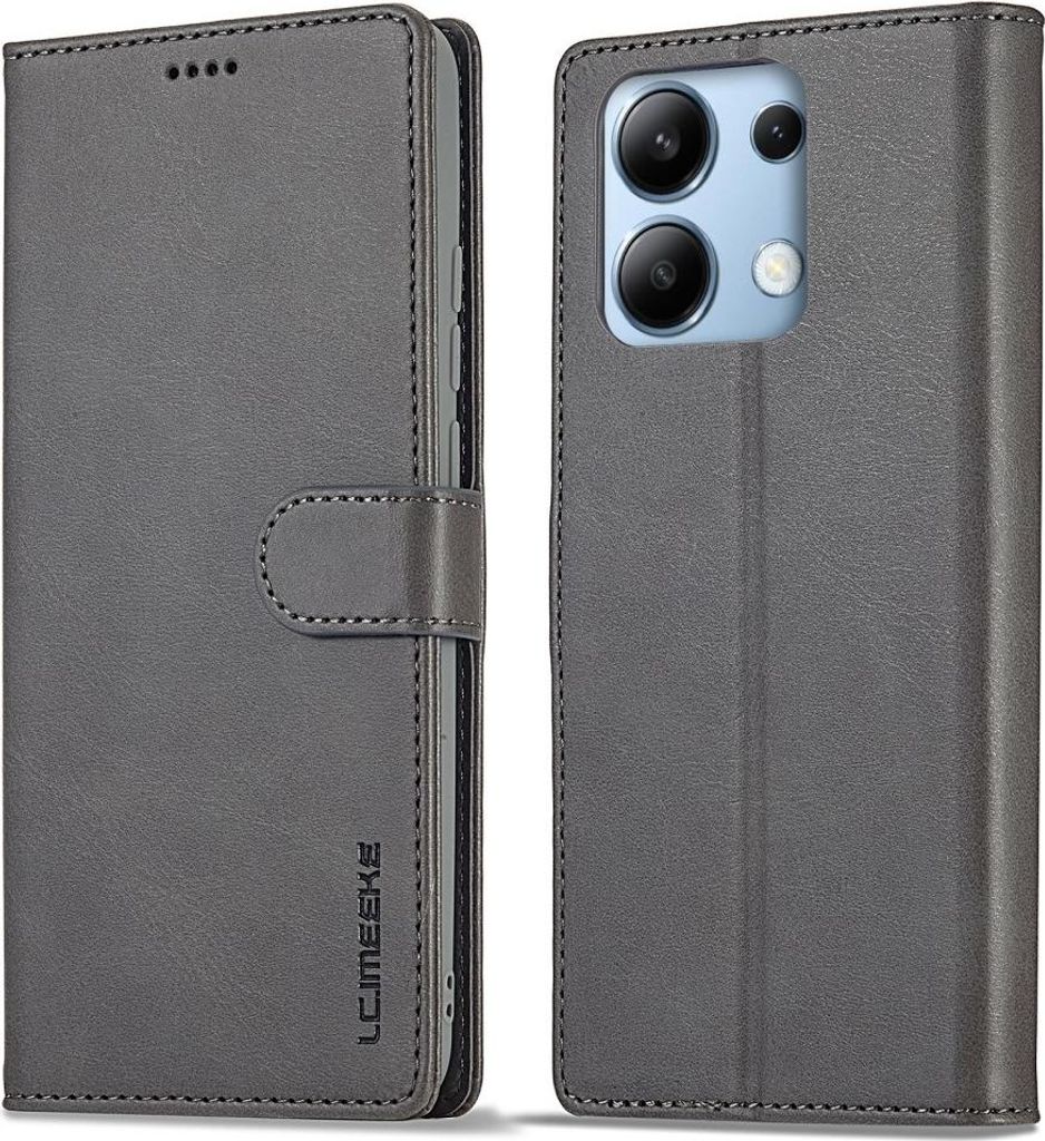 Xiaomi Redmi Note 13 Pro 4G / Poco M6 Pro 4G Hülle - LC.IMEEKE Luxus Klapphülle - Grau