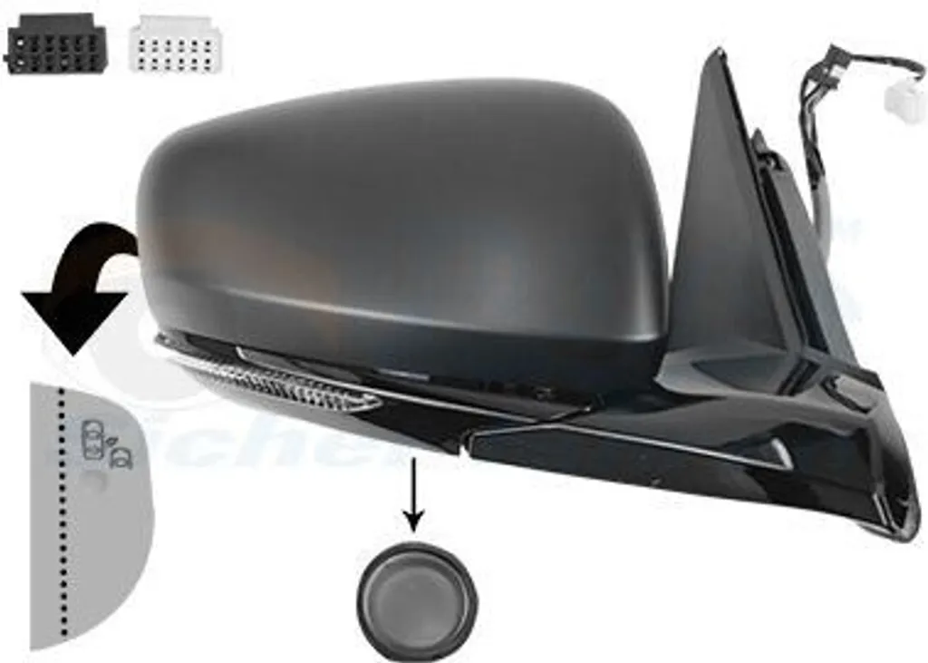 Rétroviseur droit VAN WEZEL 4317828 pour RENAULT SCÉNIC IV J9 Apprêté