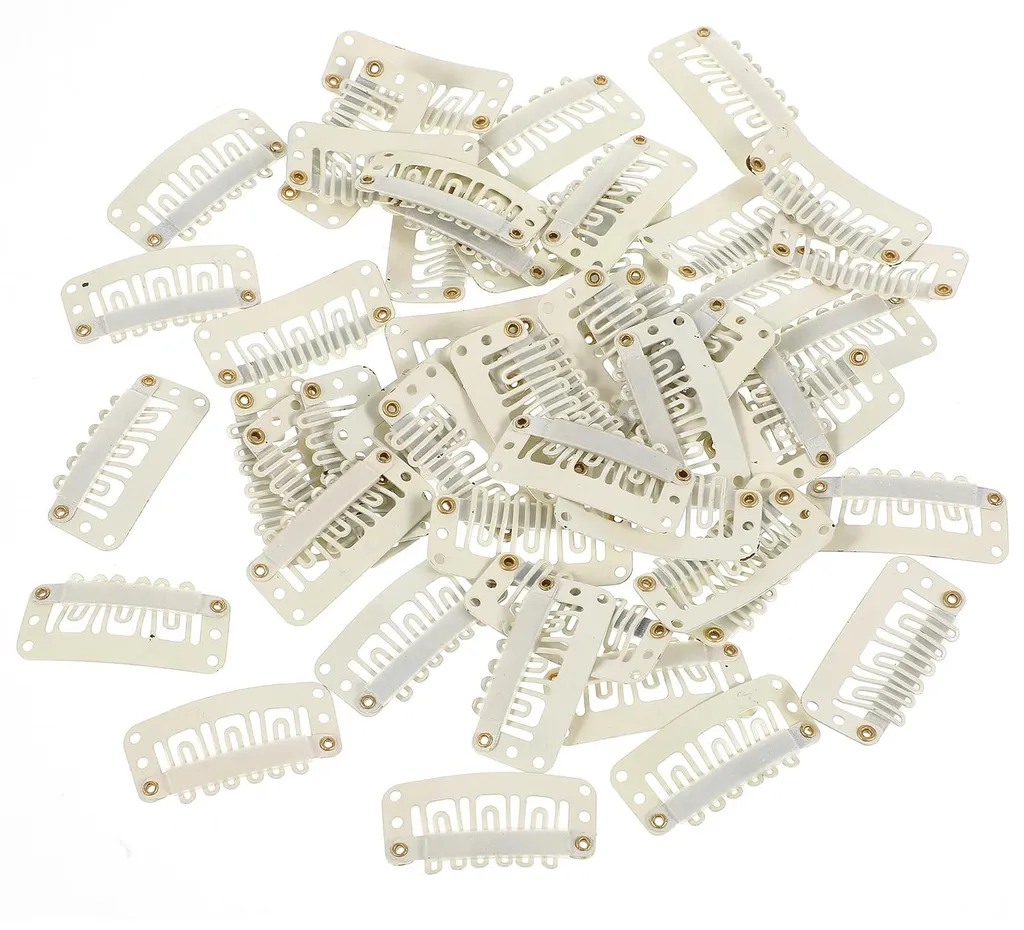 Barrettes Extensions Anti-Casse Cheveux avec Grip Silicone Beige x50