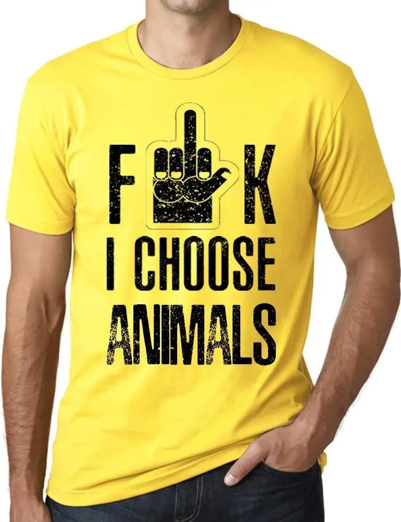 Herren Grafik T-Shirt F**k ich wähle Tier – F**k I Choose Animal – Öko-Verantwortlich Vintage Jahrgang Kurzarm Lustige Druck Geburtstag Gesch...