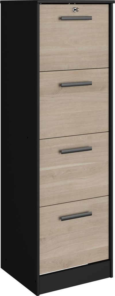 Armoire à dossiers Sil-138cm-4 tiroirs-noir/chic Image du produit 