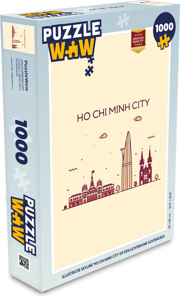 MuchoWow Puzzle 1000 Teile Vietnam - Skyline - Ho Chi Minh - Spielzeug - Alt und Jung - Spiele - Puzzeln