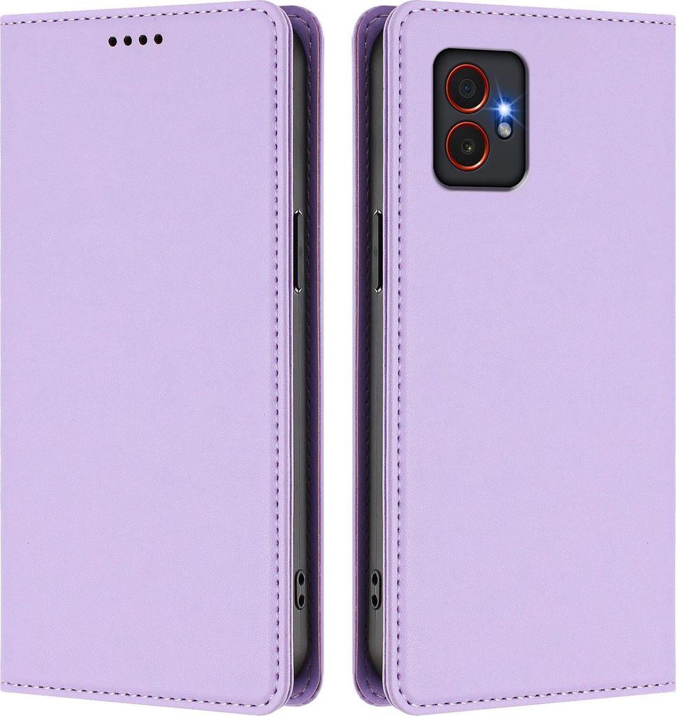 Handyhülle für Samsung Galaxy Xcover7 Pro, Kunstleder Klapphülle Stoßfeste Magnetische Hülle mit Ständer Violett