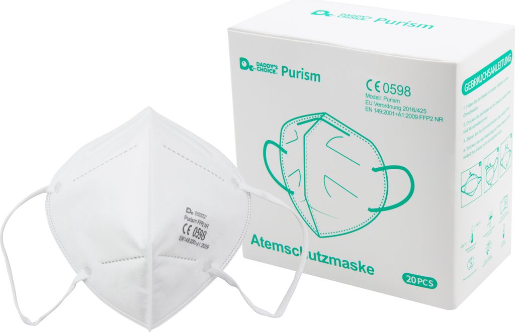 20 Stück Atemschutzmasken, FFP2, 5-lagig, Nasenbügel Produktbild 