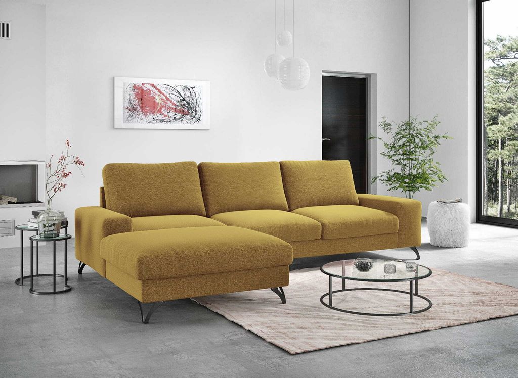 Ecksofa L-Form 300 cm mit Schlaffunktion & Bettkasten – Moderne Wohnlandschaft Schlafsofa mit Liegefläche 200x168 cm | OLIVIO 1 KR 01 DESIGN MÖBEL