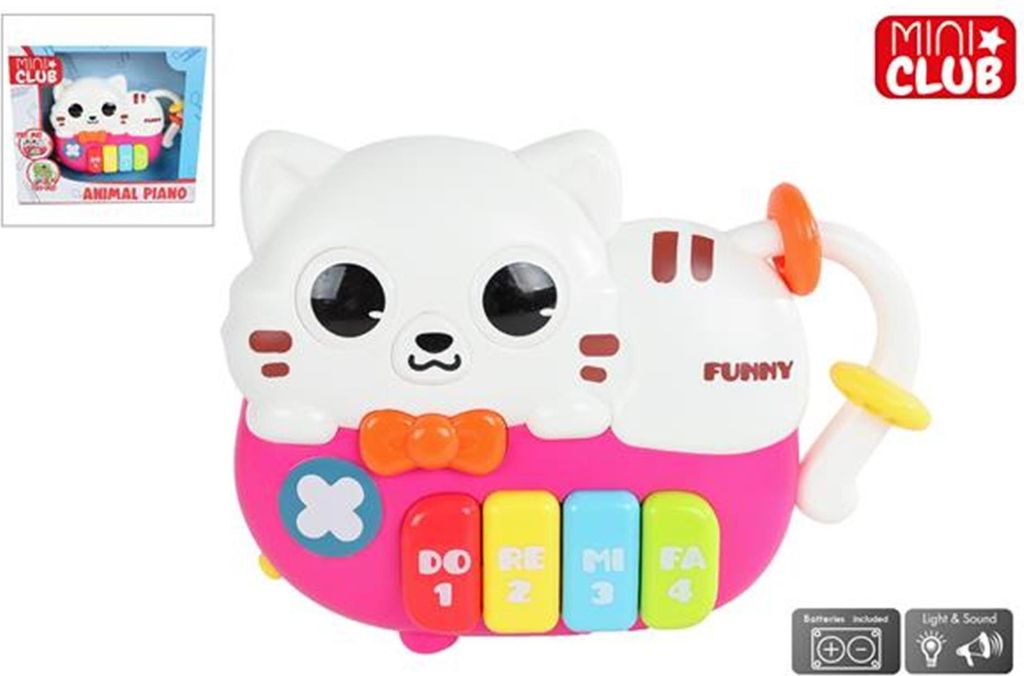 Mini-Club-Tier-Klavierkatze mit Licht und Sound, 15 cm