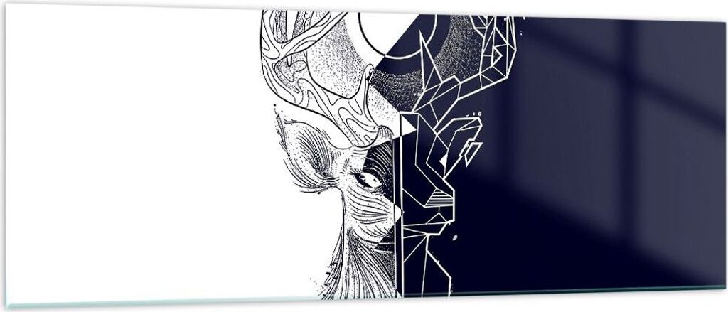Bilder auf glas - Abstraktion modern - 140x50cm - Glasbilder - Wandbilder - Kunstdruck - zum Aufhängen bereit - Wanddekoration aus Glas - Glas Bil...