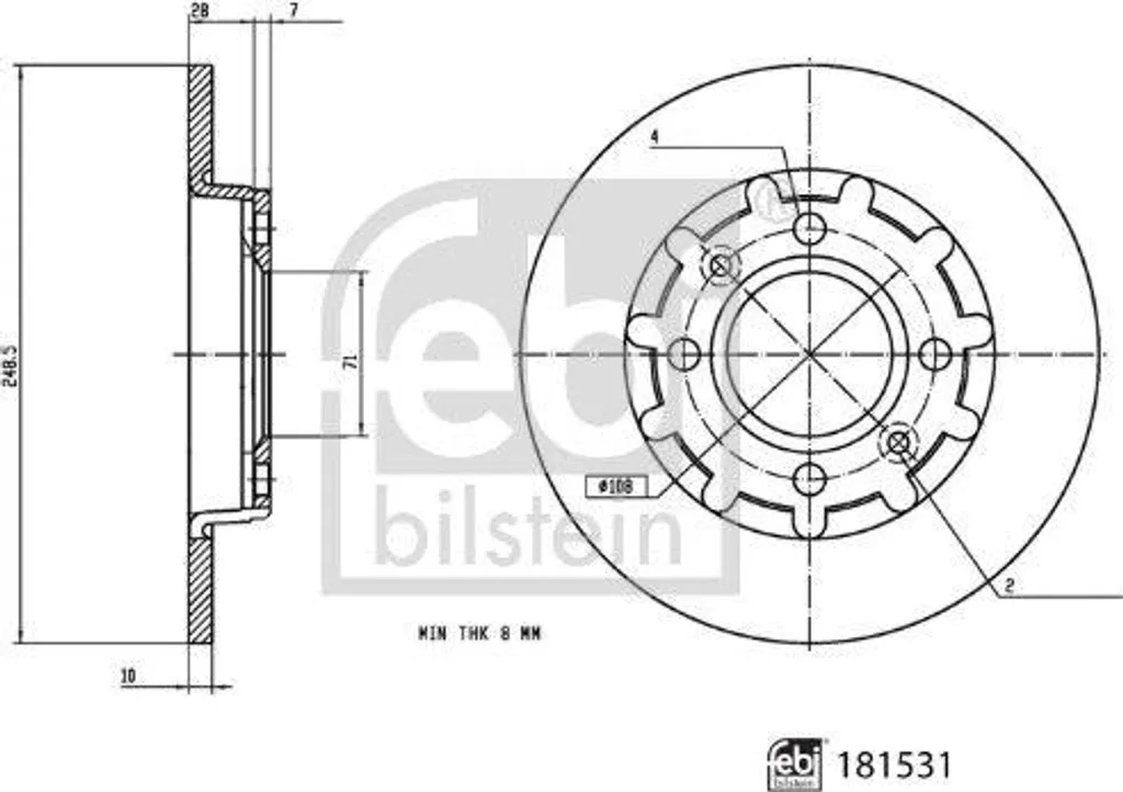 Disque de frein FEBI BILSTEIN 181531 pour Corsa F et Peugeot 208 II