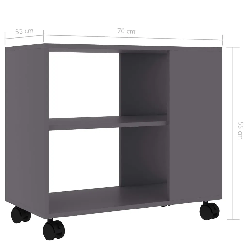 Bout de canapé gris 70 cm de haut, table d'appoint rectangulaire chic - 6