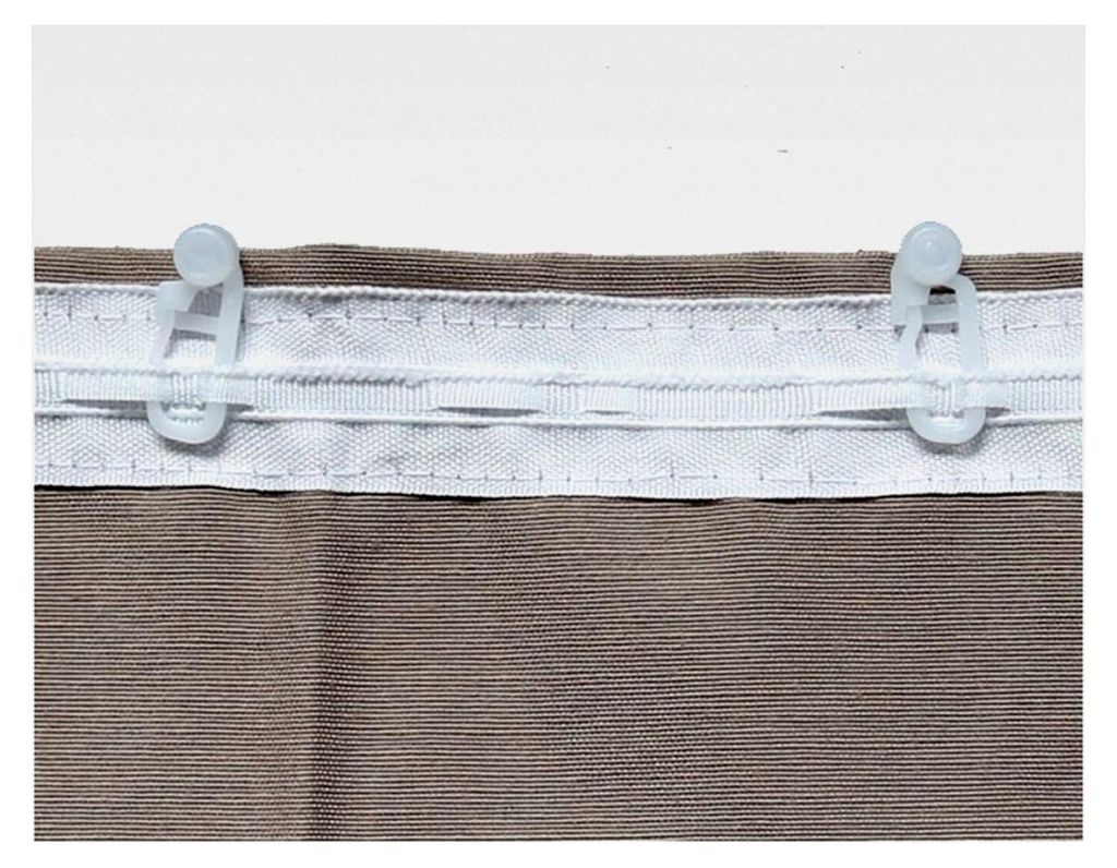 Dekoschal Baumwolle Uni Blickdicht Vorhang mit Kräuselband Ecru Natur HxB 230x135