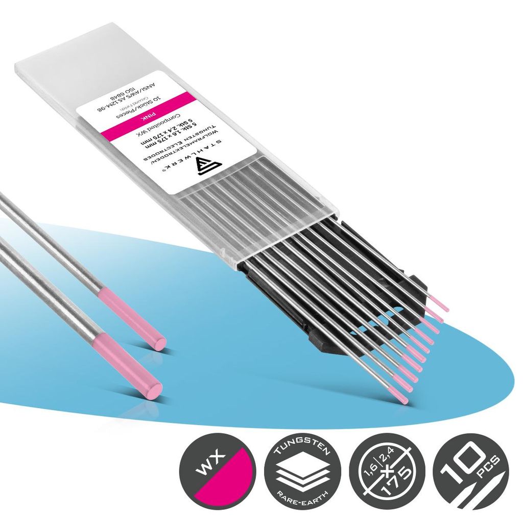 STAHLWERK Volfrámové elektródy WX Pink 1,6 + 2,4 mm po 5 ks Obrázok produktu 