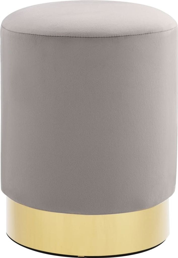 Hocker Hellgrau und Golden Samt
