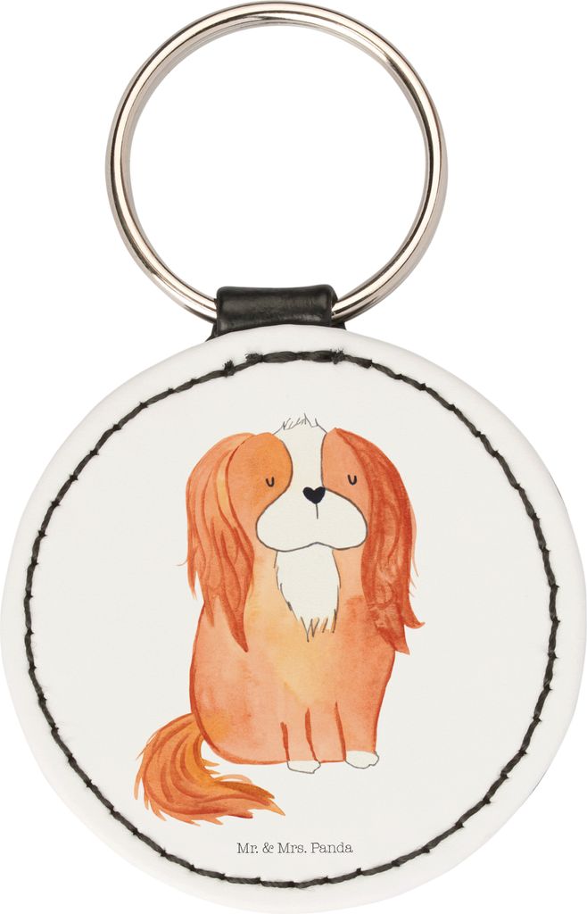 Mr. & Mrs. Panda Anhänger Hund Cavalier King Charles Spaniel - Weiß - Geschenk, Sprüche, schlüsselanhänger motiv, Taschenanhänger, Cockerspan...