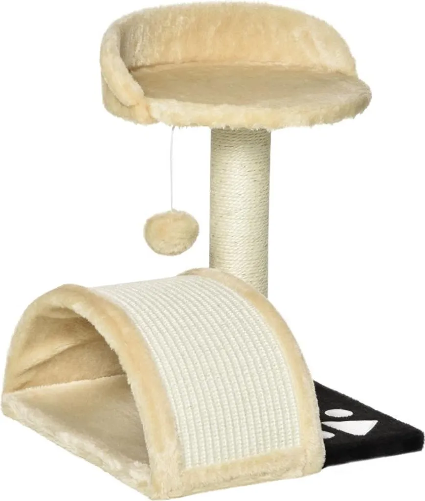 Petit arbre à chat design avec poteau en sisal et jouets intégrés