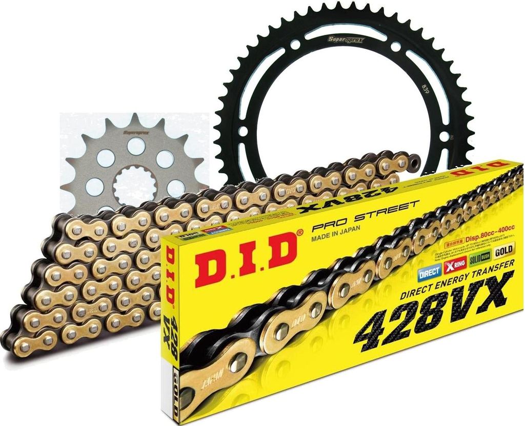 Kit Stahl passend für Yamaha DT125 R 89-89 16-55-134 DID428VX(G&B) Niet