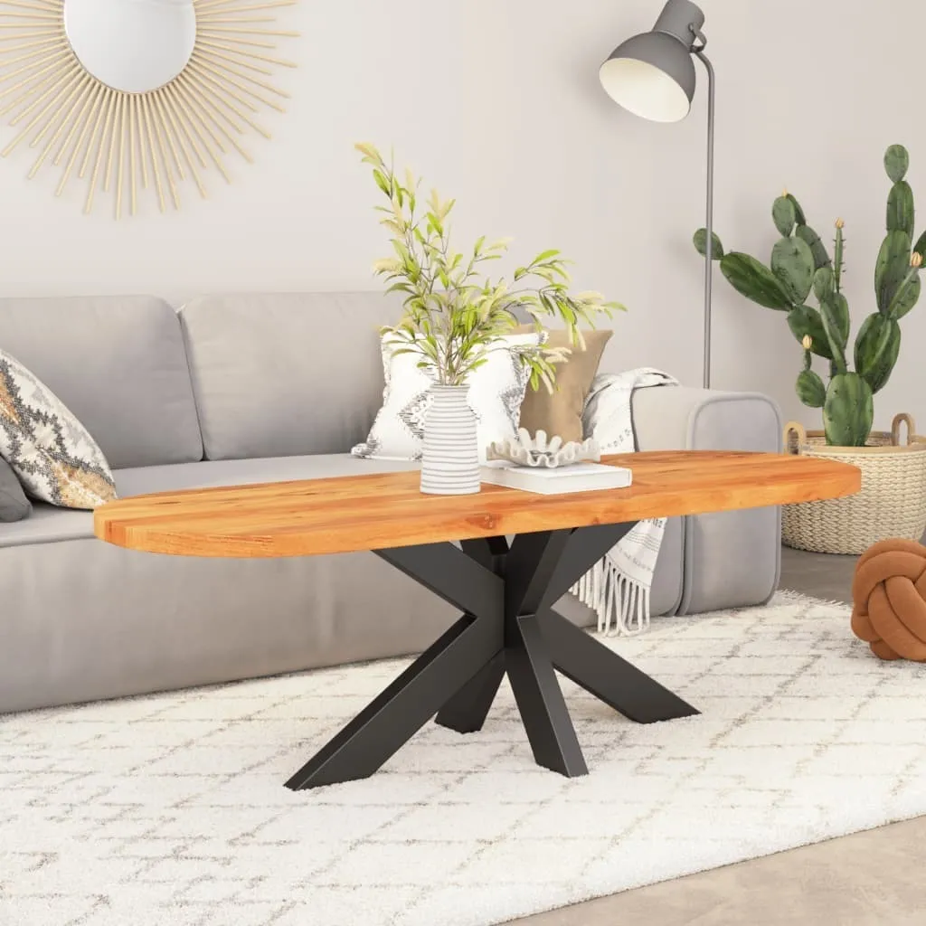SYFAX™ Piano Tavolo 150x50x3.8 cm Ovale in Legno Massello di Acacia