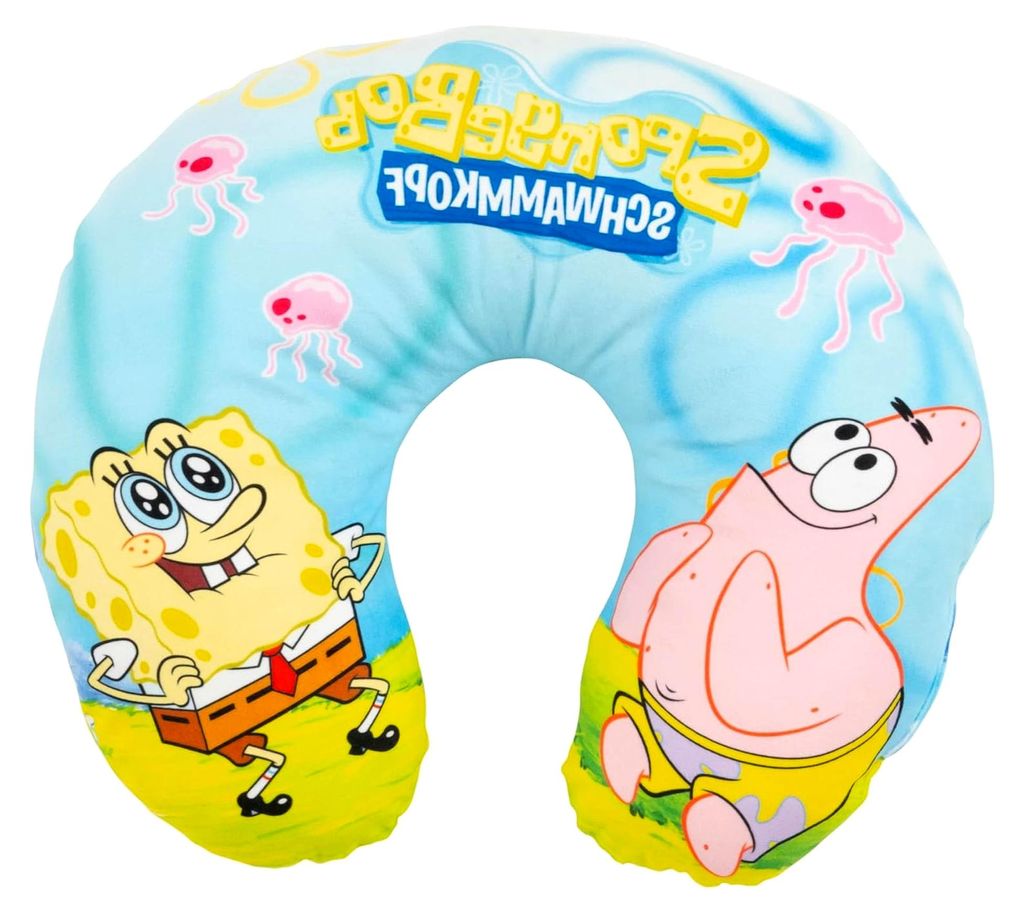 Spongebob Schwammkopf - Jellyfish Reise Nackenkissen bequemes Reisekissen Nackenhörnchen Auto Flugzeug