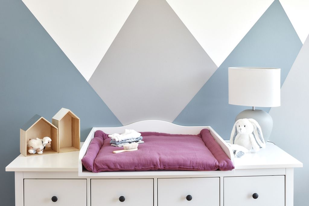 KraftKids Wickelauflage Musselin purpur 85 cm breit x 75 cm tief