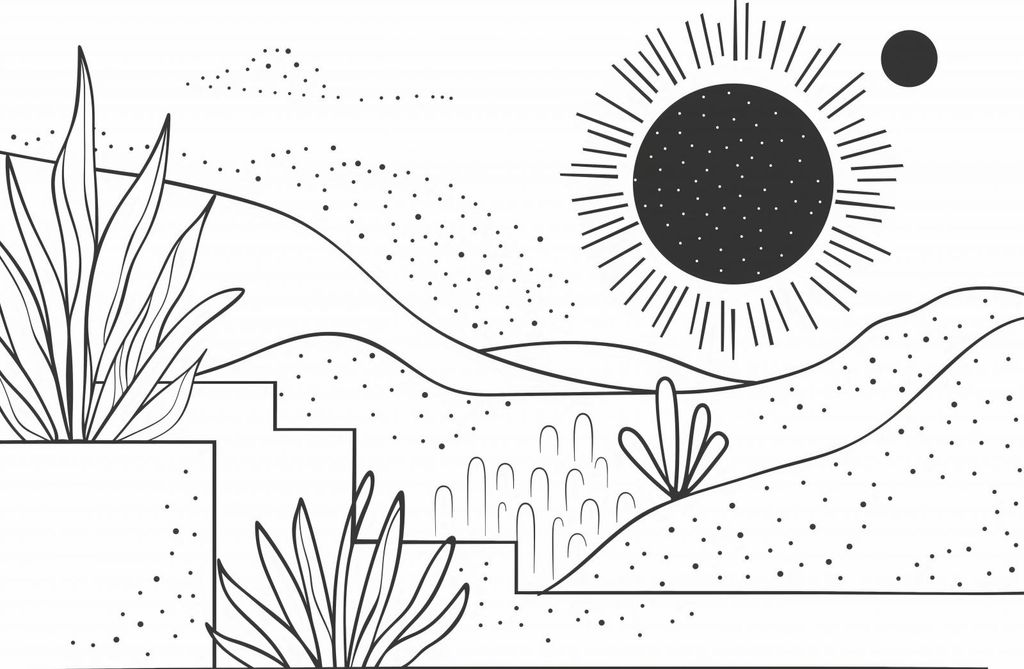 Plakat 91,5x61cm Linear Landschaft