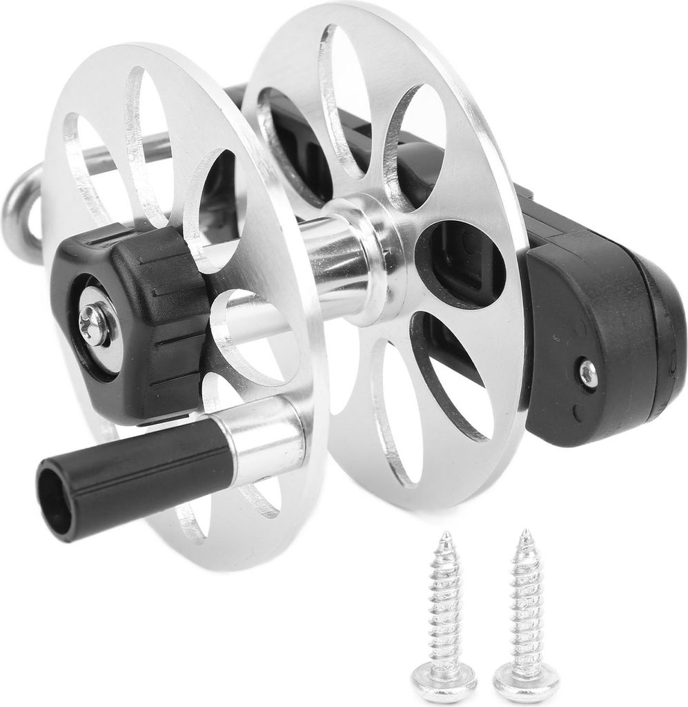 Harpunen Rolle Aluminium, Feststellknopf mit faltbarem Griff, Unterwasser-Jagdzubehör