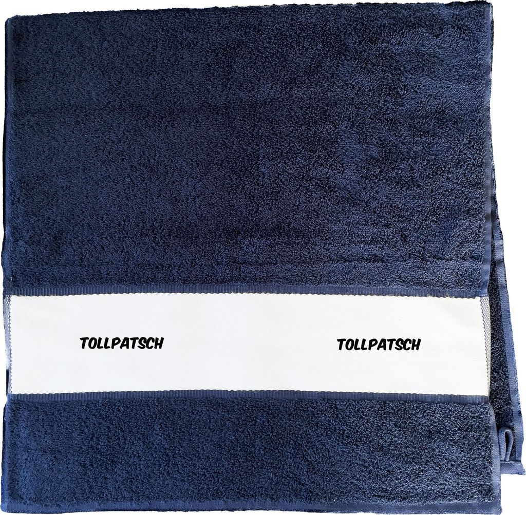 Huuraa Handtuch Tollpatsch Schriftzug 50x100cm French Navy Baumwolle Handtuch Geschenkidee